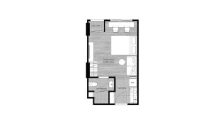 Condominium floor plan, 1 bedroom in Dcondo Cove No. 11008